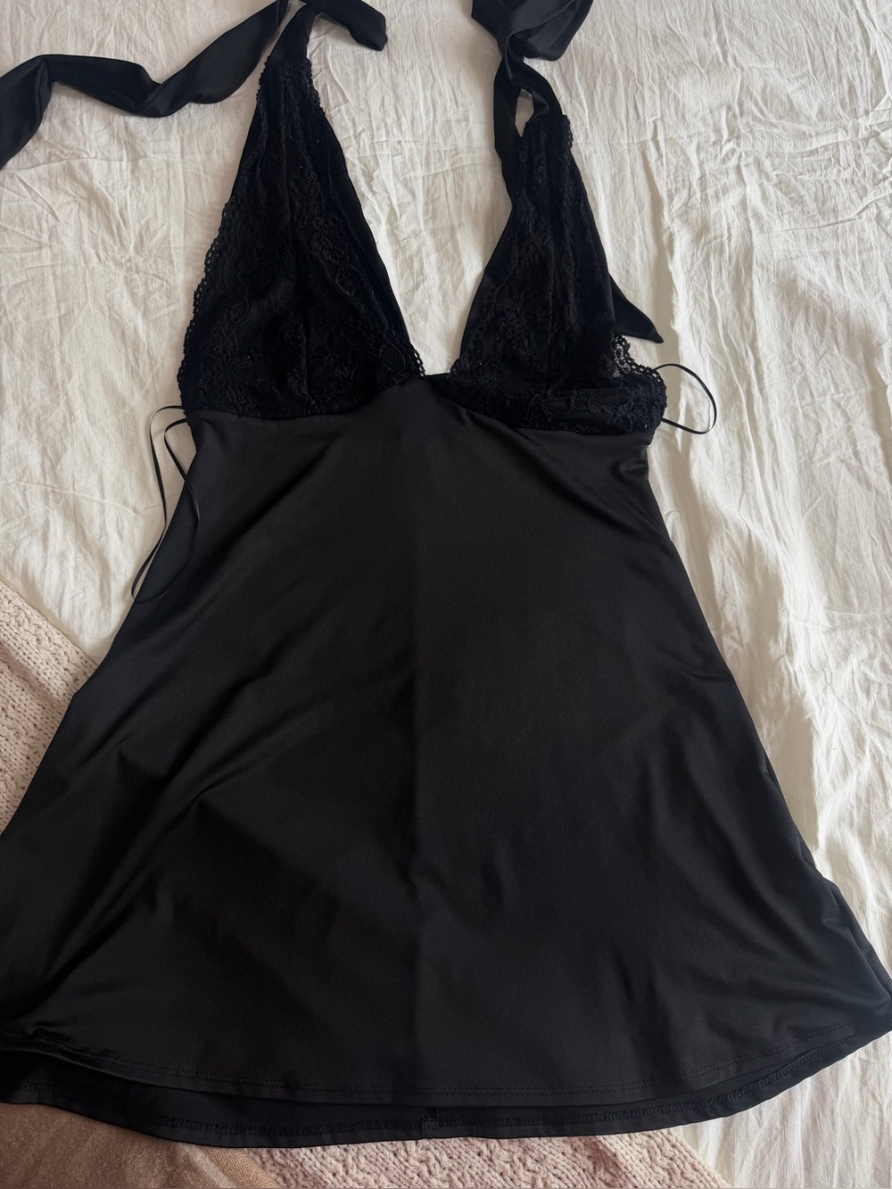 Black Halter date Nightdress